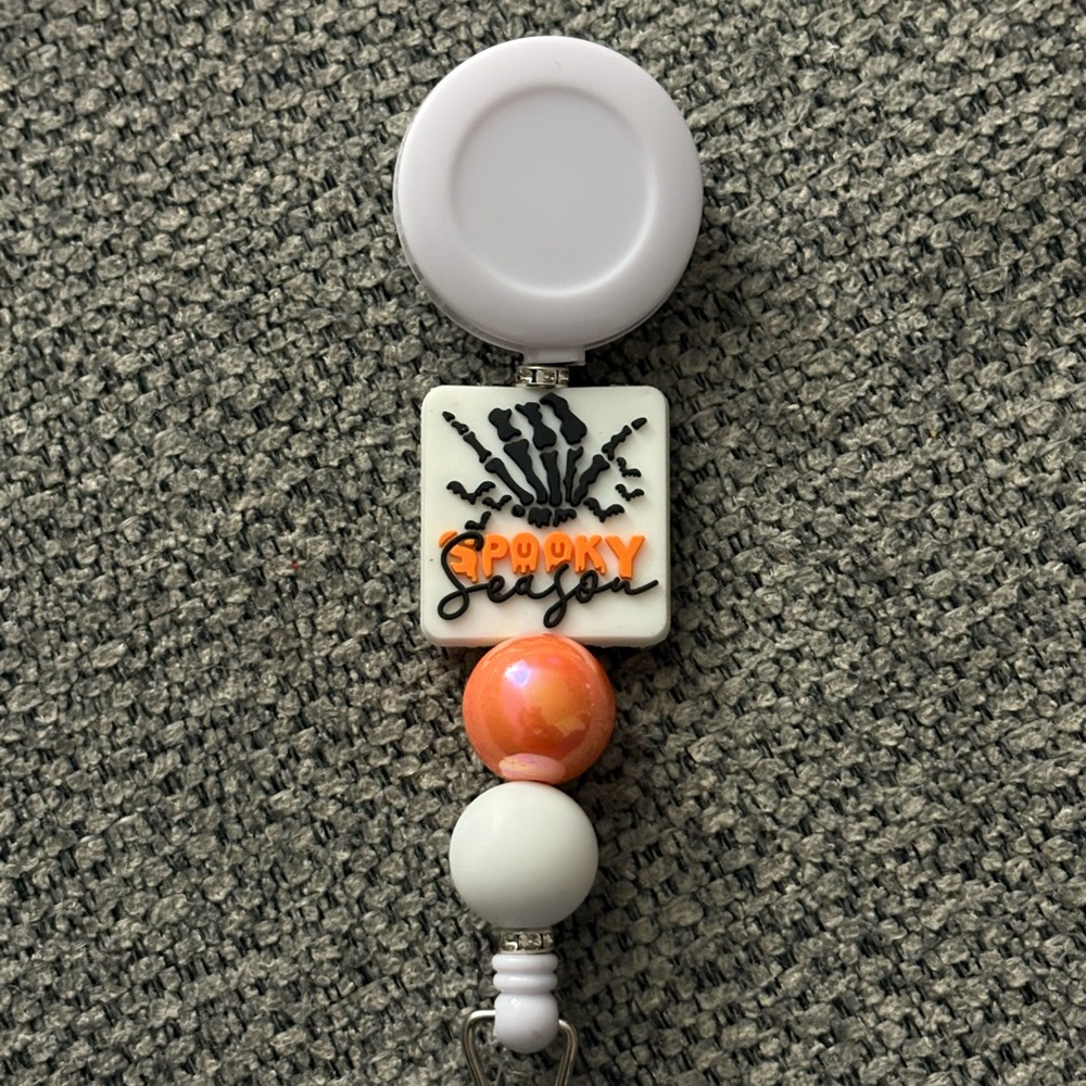 Spooky Badge Reel with Beads